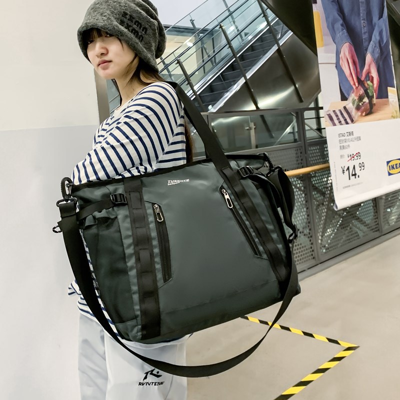 Street fashion functional single-shoulder bag, men's large-capacity multi-compartment crossbody bag, portable commuting hand-held messenger bag details Picture