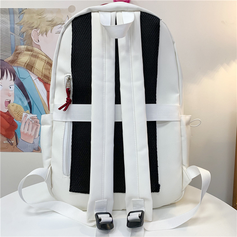 Japanese-style InS-style schoolbag, a niche design for junior and senior high school students, a large-capacity solid-color versatile backpack Specification drawing
