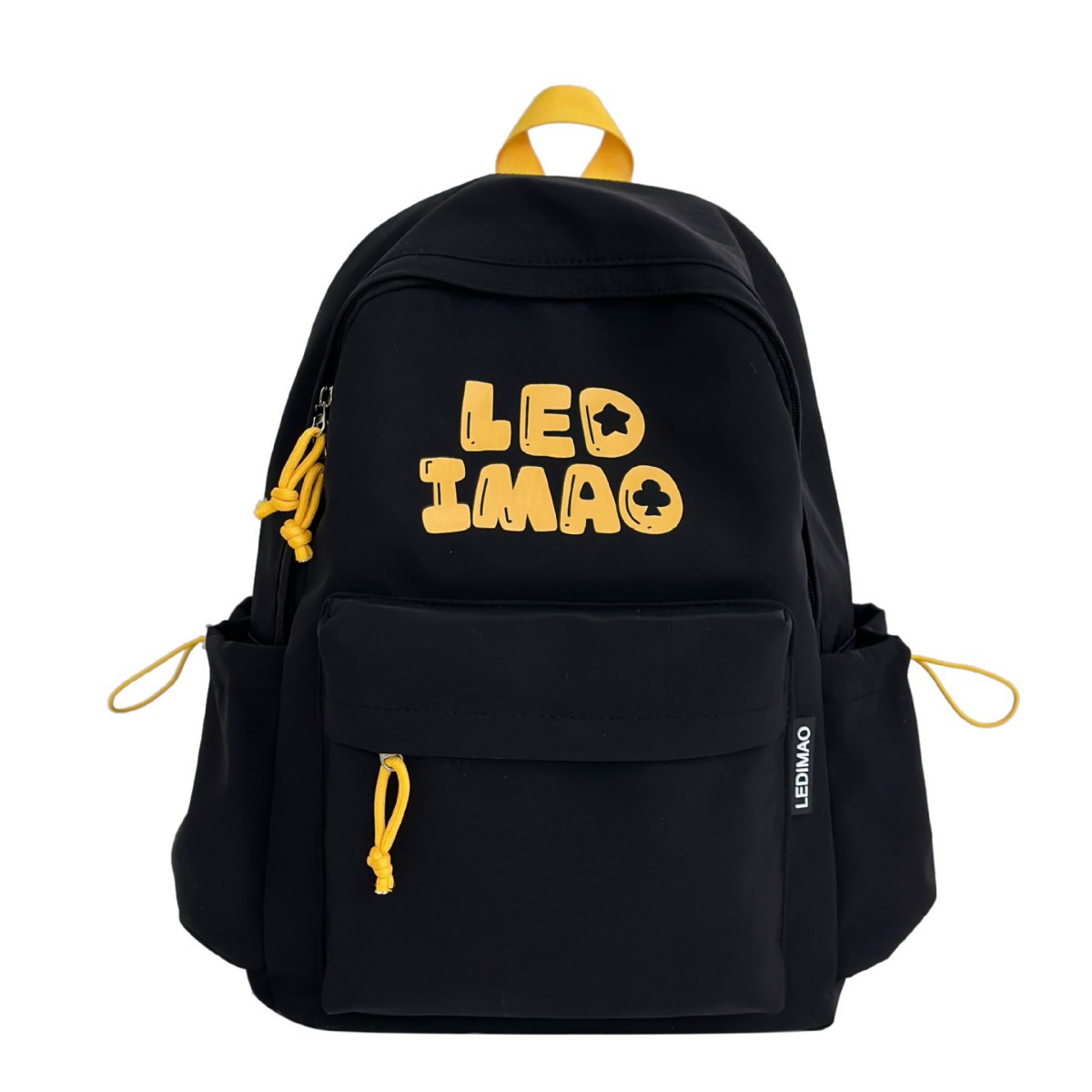 Korean-style simple solid-color letter student computer backpack, lightweight and large-capacity travel backpack, versatile and casual backpack Item Picture