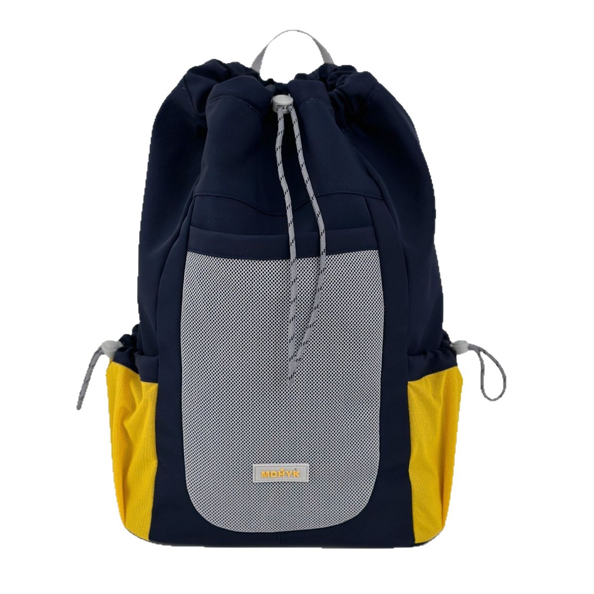 Korean-style color-blocking drawstring canvas drawstring bags, travel bags, outdoor cycling sports backpacks, schoolbags for female students, backpacks Item Picture