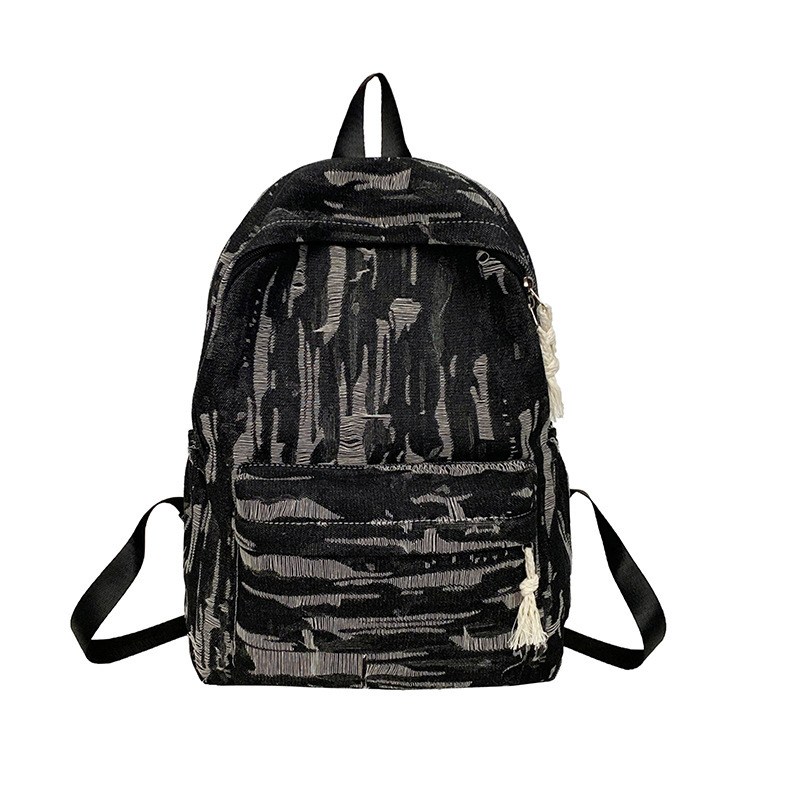 High-appearance-level backpack, large-capacity Japanese style, ins striped, fresh and cute backpack for junior and senior high school students, school-style backpack for boys Item Picture