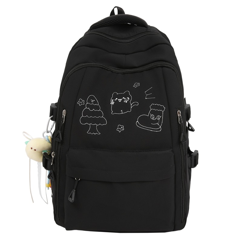 A fresh and cream-colored backpack, a new Japanese-style Instagram backpack with a high level of appearance and sweet prints, is lightweight and versatile Item Picture