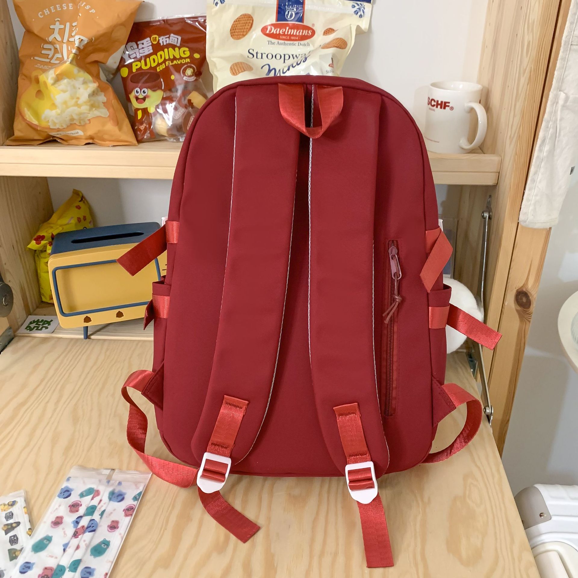 A new style of schoolbag for girls, a Korean-style Instagram backpack for junior and senior high school students in grades three to six Specification drawing