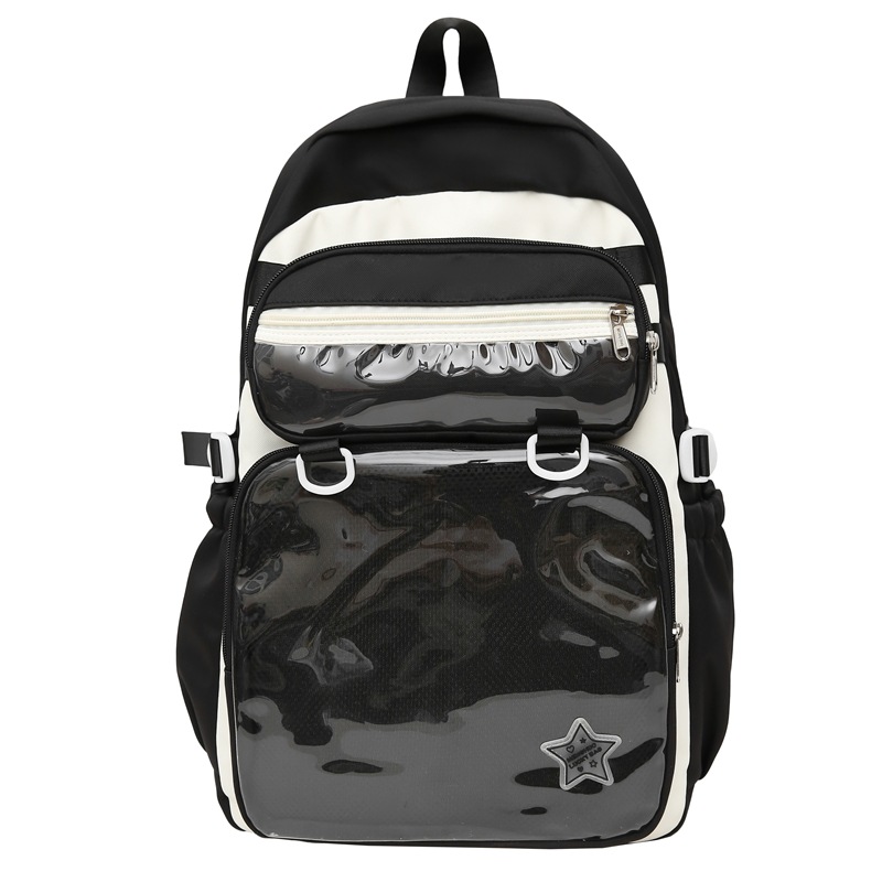 Forest-style large-capacity backpack for girls, ins school style soft girl, versatile transparent pain bag for girls, student class backpack Item Picture