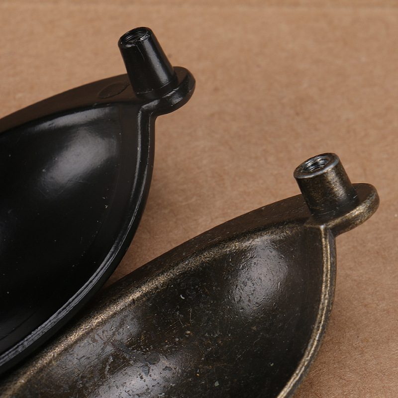 Alloy shell handle, medicine cabinet, kitchen cabinet handle, antique drawer handle, furniture semi-circular handle Specification drawing