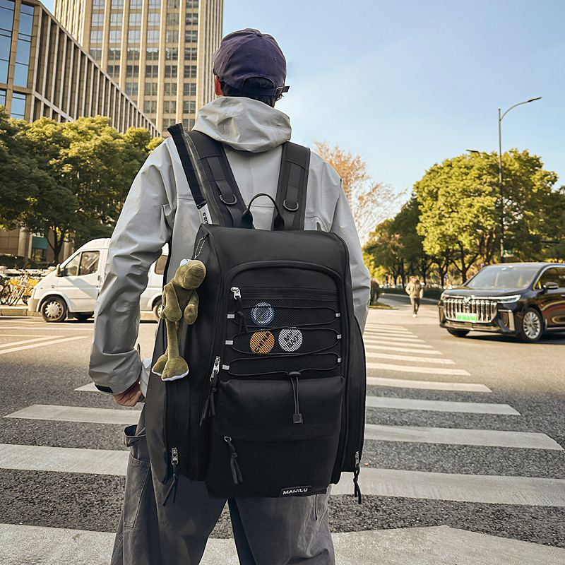 Men's large-capacity functional outdoor leisure hiking bag, college and high school student schoolbag, women's computer bag, trendy details Picture