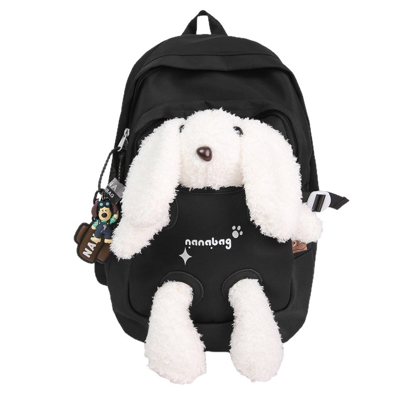 This is a new Korean version of a cute rabbit doll backpack with a high level of appearance. It is fashionable, lightweight and has a large capacity for both shoulders Item Picture