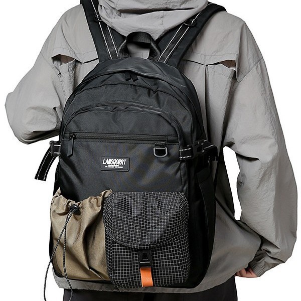 New high-appearation-level workwear-style backpacks for couples in contrasting colors, casual and simple cross-border travel and mountaineering, large-capacity backpacks full figure
