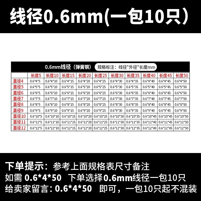 Spring 304 stainless steel small and large compression spring, compression shock-absorbing spring, yellow soft spring return position, Y-shaped spring undefined