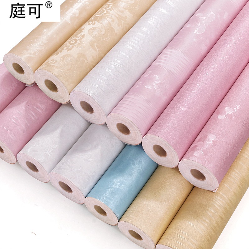 Silk deep-textured PVC wallpaper, self-adhesive bedroom solid color wall fabric, European-style pearlescent living room wall stickers for renovation Application Scenario