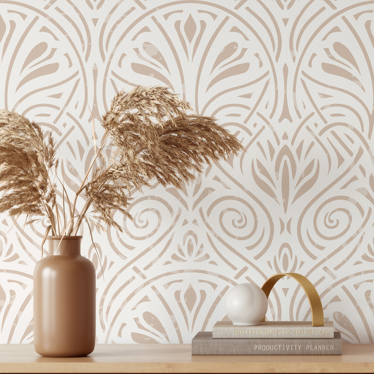 Cross-border best-selling retro ethnic pattern self-adhesive Wallpaper background self-adhesive touch wallpaper full figure