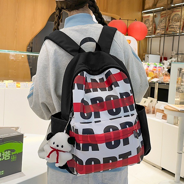 American ins schoolbag 2024 new style backpack, a niche printed backpack for junior high school students, a trendy backpack for both men and women full figure