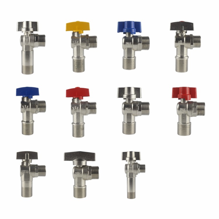 Wholesale of ball-core high-flow Angle valves and triangle valves for household gas water heaters, thickened and lengthened all-copper cold and hot water inlet valves Item Picture