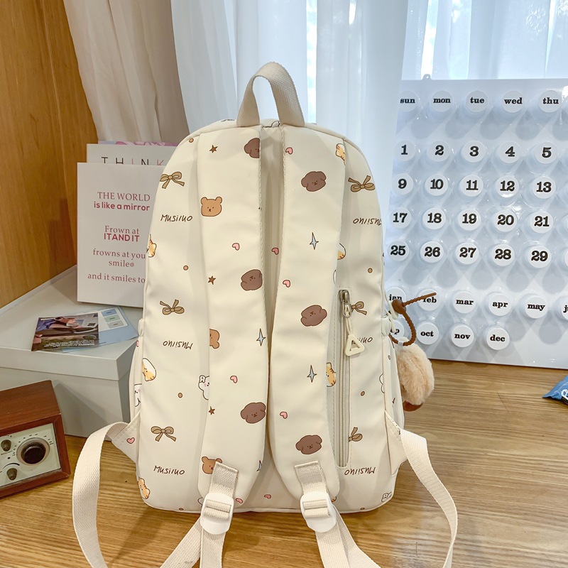 A cute little backpack for girls going out, a small backpack for girls on both shoulders, a new summer 2024 model, a lovely little schoolbag for girls' tutorial classes Specification drawing