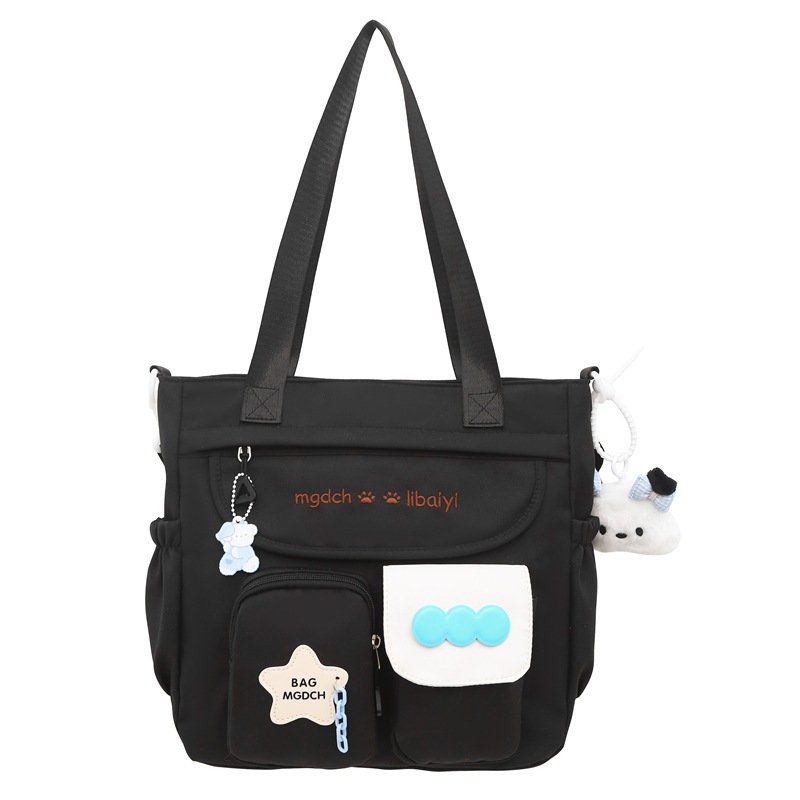 High appearance level single-shoulder bag, ins forest-style fresh and clean, a large-capacity, color-blocking, versatile crossbody bag for primary and secondary school students Item Picture