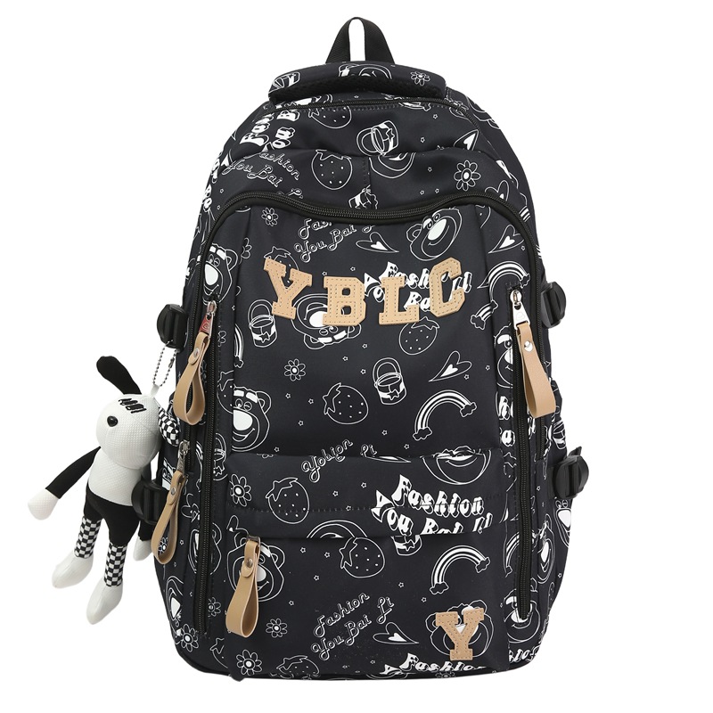 A new high-appeartion-level college style, fresh, sweet and cute cartoon tutorial bag, lightweight, simple and large-capacity backpack Item Picture