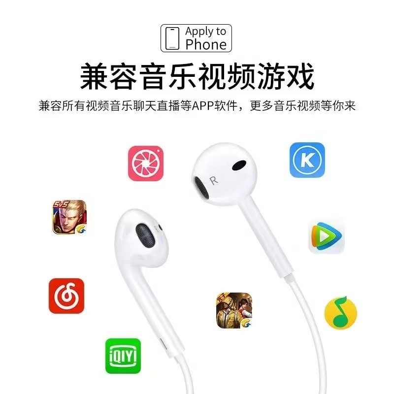Suitable for high-quality 3.5mm Huawei Anyou Cable headphones, Apple 15 plug-in cable headphones, type-c in-ear headphones Specification drawing