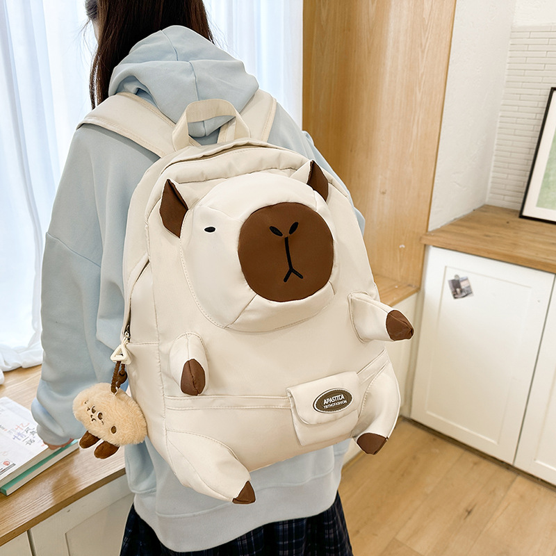 The 2025 new cute cartoon Ins-style backpack is casual and simple. It's a lightweight and versatile schoolbag for going out and having fun details Picture