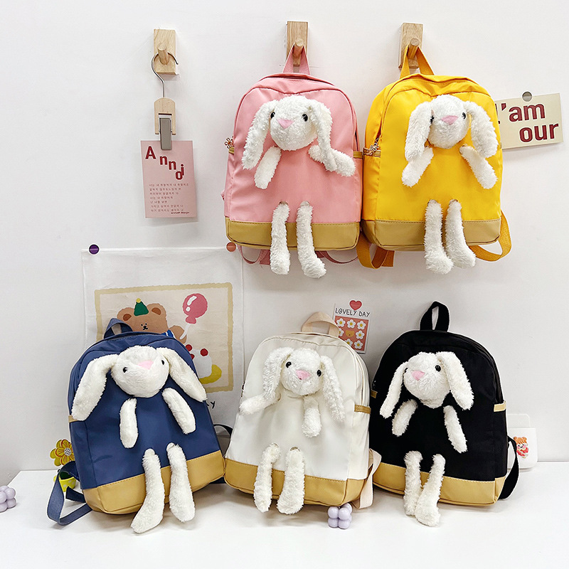New plush toy backpack for women, personalized cartoon big rabbit bag, children's schoolbag full figure