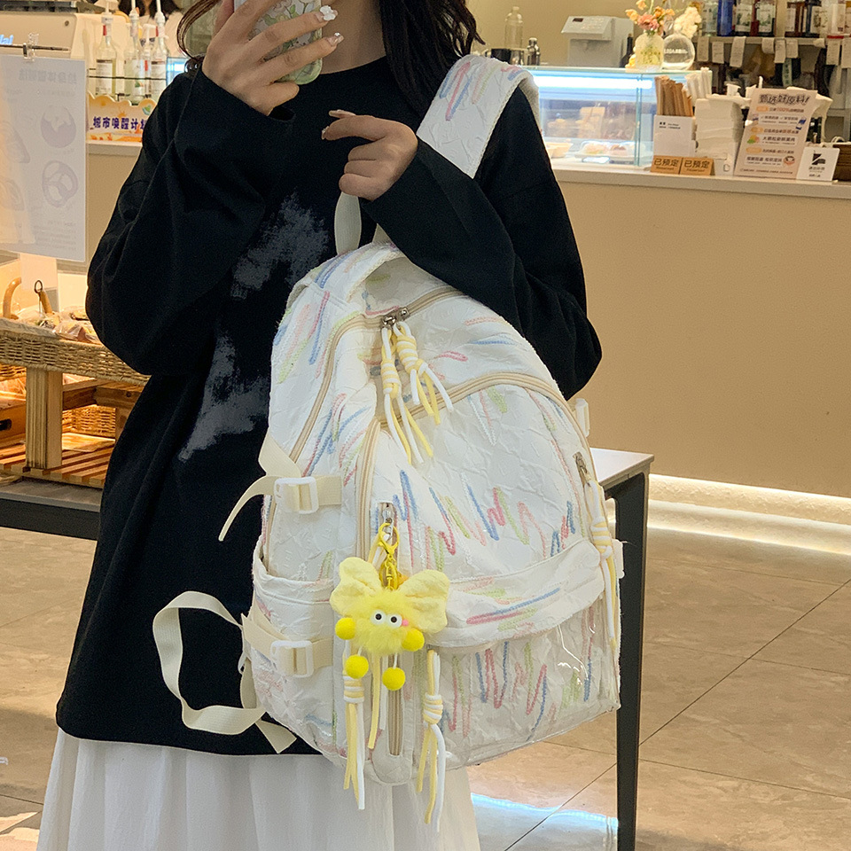 New Korean-style cute and good-looking schoolbag, college and high school backpack, lightweight and large-capacity soft girl single-shoulder bag full figure
