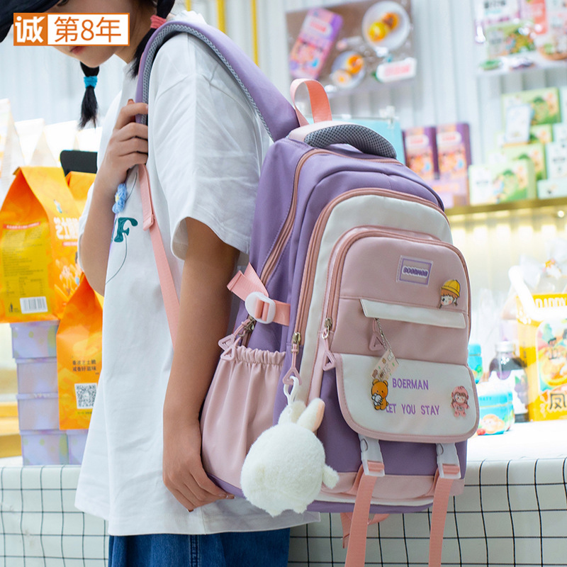 2022 New style schoolbag for girls in junior and senior high school, backpack for students in grades three to six of primary school, Forest Series large-capacity multi-layer schoolbag full figure