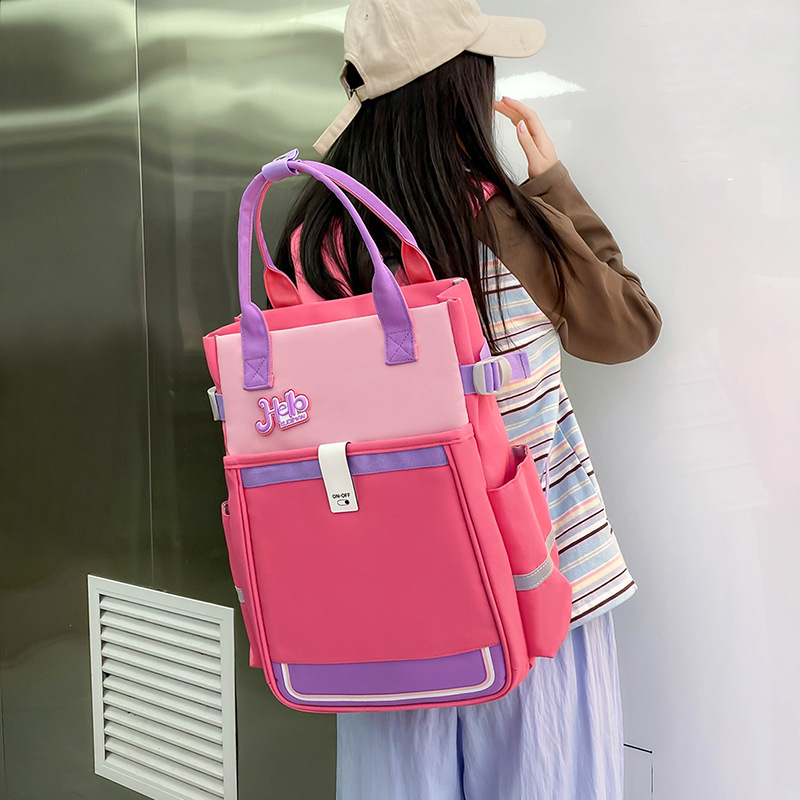 Versatile primary school schoolbags, lightweight and waterproof, boys' and girls' tutorial bags, handbags, art bags, large-capacity backpacks details Picture
