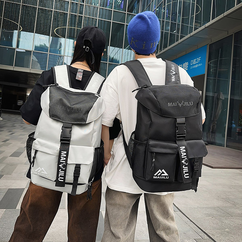 High appearance level sports schoolbag, versatile fitness backpack, large-capacity basketball sports backpack, simple outdoor travel bag details Picture
