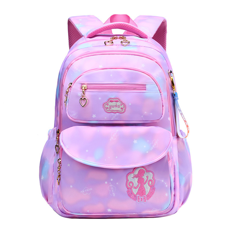 The new 2023 gradient multi-color children's schoolbag with large capacity, reducing burden and protecting the spine, is a backpack for primary school students from grades 1 to 6 Item Picture