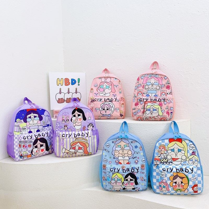 Cartoon creative crying baby children's schoolbags, backpacks, large-capacity, dirt-resistant, ultra-light schoolbags for primary school students and kindergartens, a trend full figure
