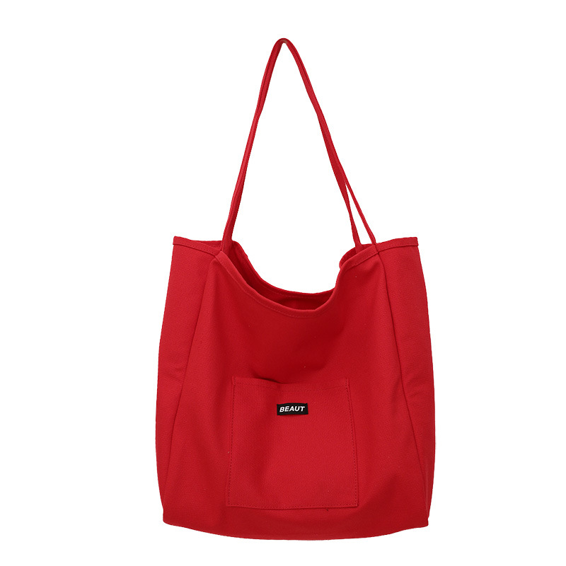 A new 2025 Korean style InS-style single-shoulder bag with a simple and casual large capacity tote bag. This is a versatile backpack in a niche solid color Item Picture