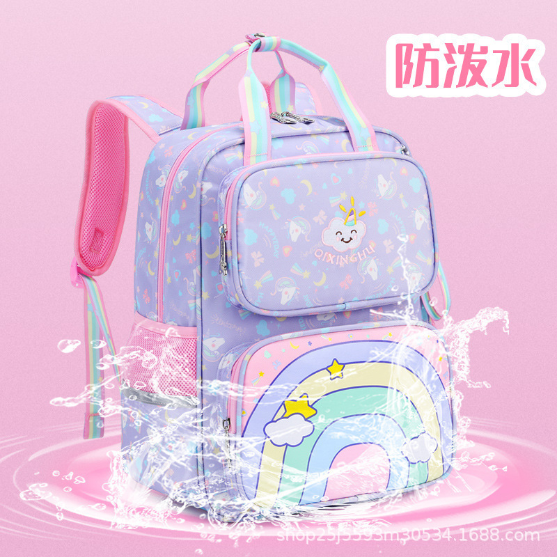 Wholesale of schoolbags for primary school students and children in foreign trade, 3456 grades, large-capacity backpacks for reducing burden and protecting the spine details Picture