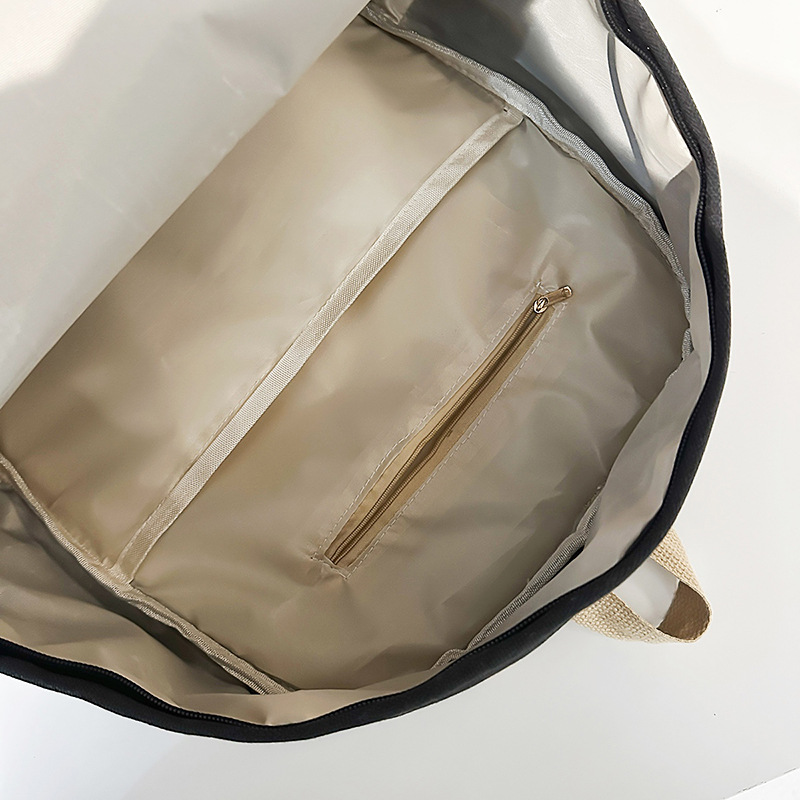 New InS-style retro canvas backpack, simple and versatile Japanese style, college student schoolbag, casual large-capacity backpack Specification drawing