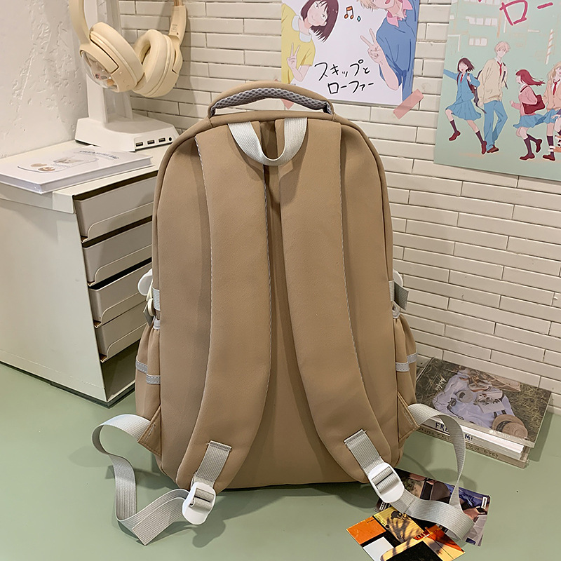 A new Korean version of ins, a high-appearance-level color-blocking and patchwork candy-colored transparent pain bag for girls and a large-capacity backpack for students Specification drawing