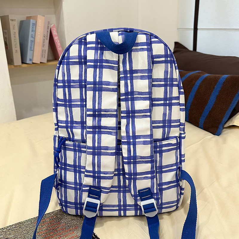 High-appearancelevel ins retro checkered lightweight college student schoolbag, large-capacity versatile backpack, casual travel bag Specification drawing