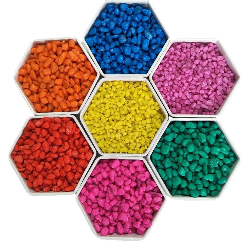 Colored stones, colored pebbles, potted plants, small colored stones, toys, five-color stones, landscape stones, colored pebbles, and artificial stones Item Picture