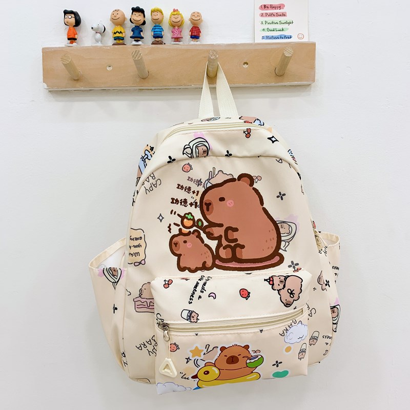 Capibara children's backpack, fashionable children's bag, cartoon backpack, high appearance level for kindergarten small class, large class student schoolbag Specification drawing