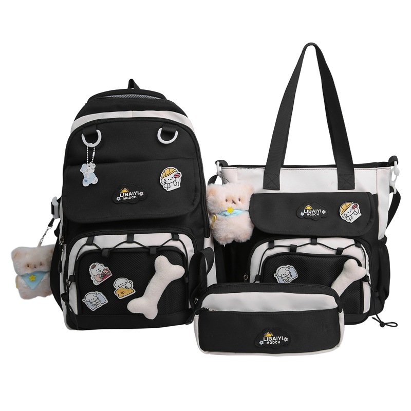 A new Korean version with a high level of appearance, a fresh and sweet school style, a multi-pocket large-capacity backpack for junior and senior high school students Item Picture