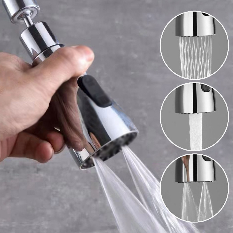 Kitchen faucet universal extender, adjustable splash-proof nozzle, multi-functional with scraper wash, small waist water outlet pull details Picture