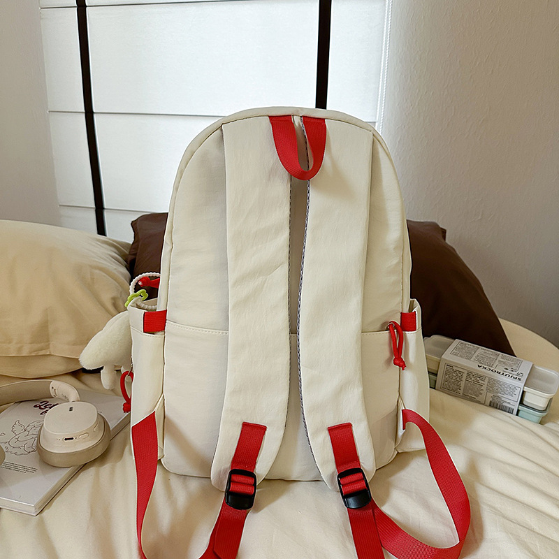 Japanese-style ins simple and versatile backpack, Korean-style school style solid color schoolbag for junior and senior high school students, lightweight and casual backpack Specification drawing