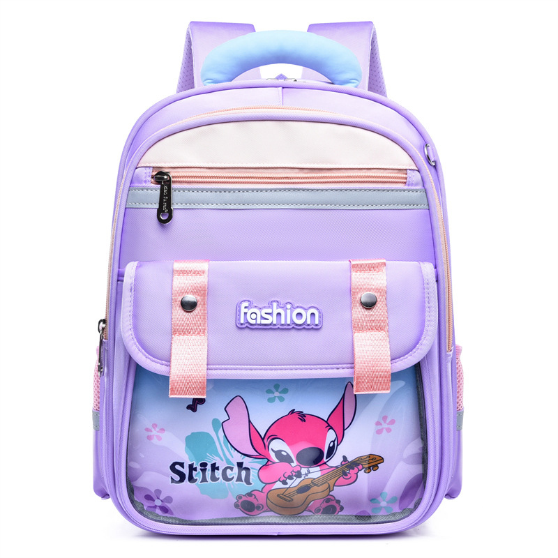 New high-quality, fresh and cute cartoon color-blocking backpacks for boys and girls in grades 1-3, lightweight backpacks Item Picture