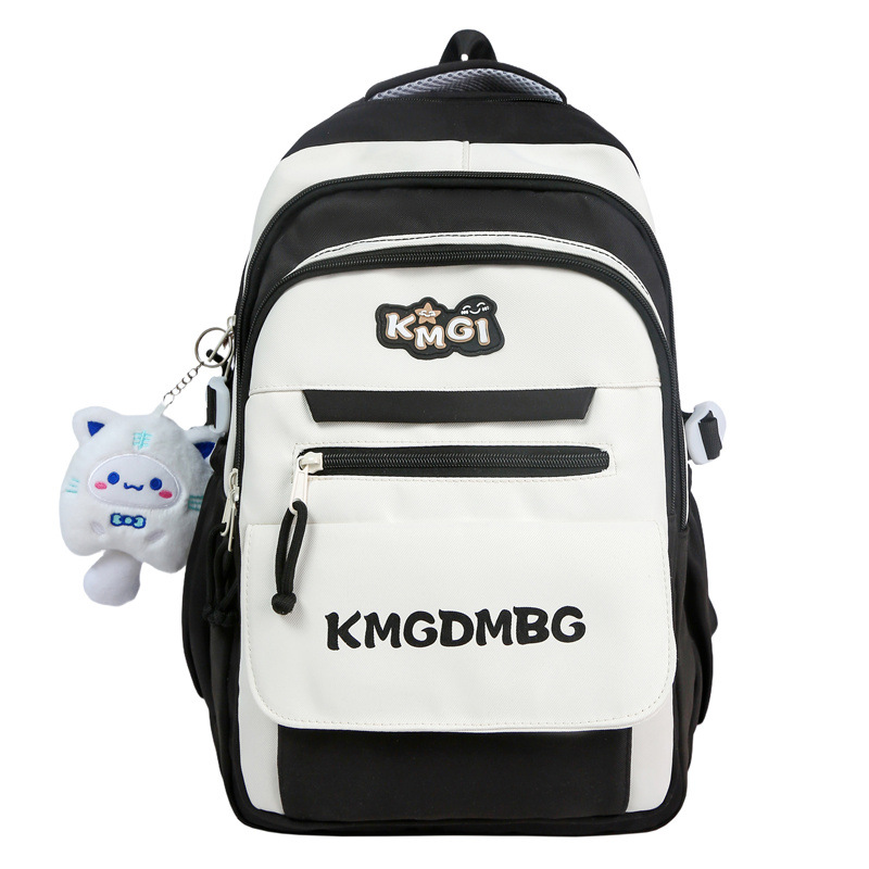 New high-appearancelevel color-blocking schoolbag for junior and senior high school girls, casual, simple, lightweight, versatile for commuting, large-capacity backpack Item Picture
