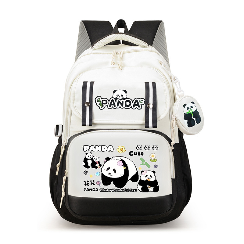 New Panda Hua Hua backpack for primary and high school students is cute, has a large capacity and a high level of appearance. Wholesale of backpacks full figure