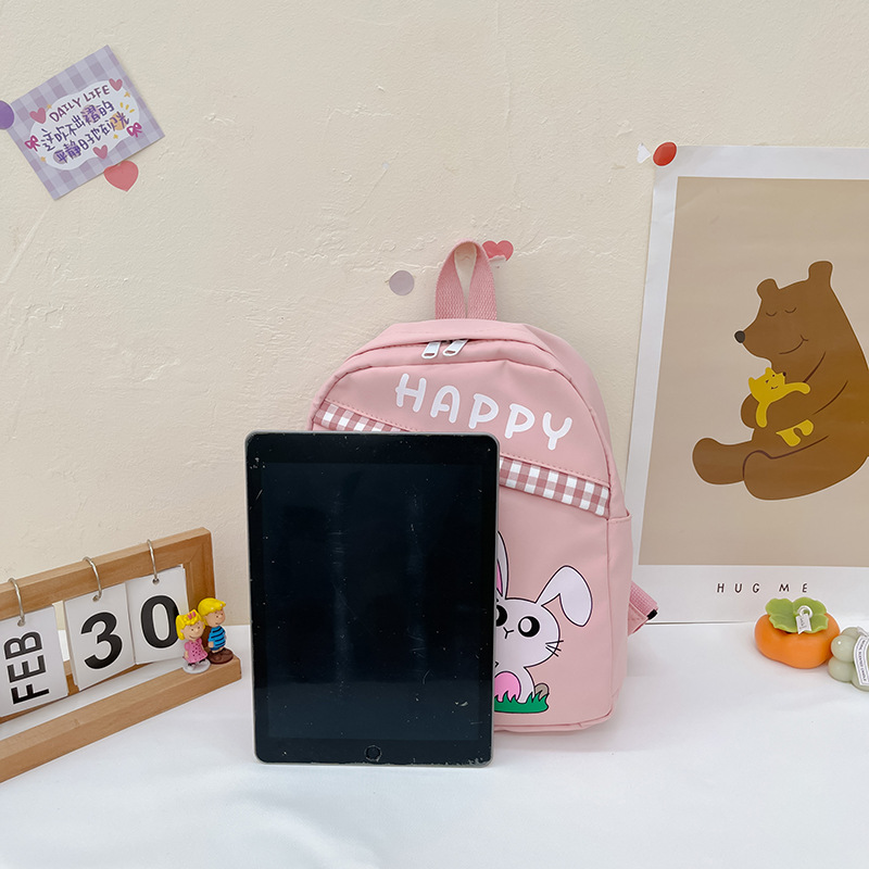 2022 New Children's travel backpack, girls' schoolbag, printed little rabbit cartoon backpack Specification drawing
