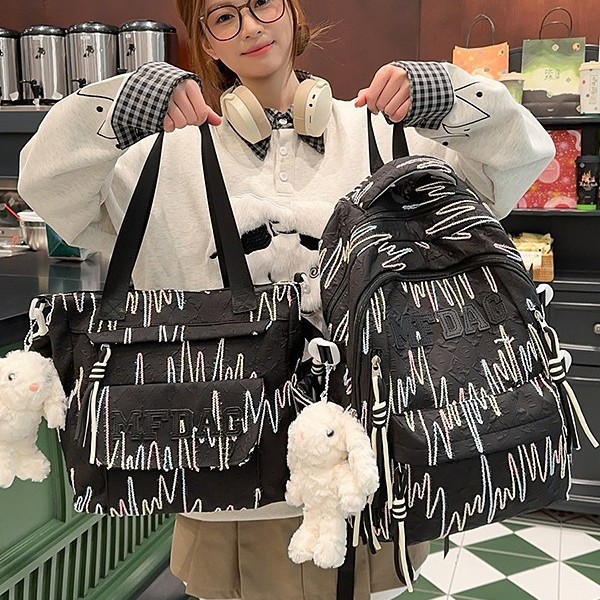 Schoolbag for girls, 2025 new style, large-capacity high appearance level bag for junior high school students, high school girl backpack Specification drawing