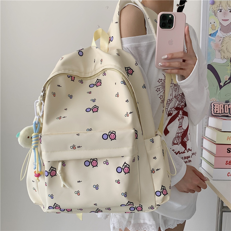 A new high-appeal, fresh and sweet campus backpack for junior and senior high school students, a lightweight and large-capacity backpack for spring outings details Picture
