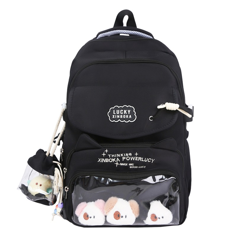 The new Korean version of ins, with a high level of appearance, fresh dopamine, sweet and pain-relieving bag, is a lightweight backpack for middle and high school students Item Picture