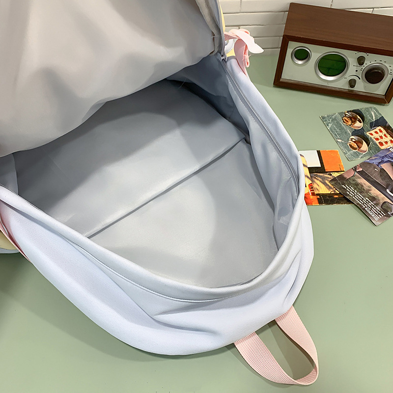 The new schoolbag is a cute and sweet backpack for primary and secondary school students with a high school girls' appearance level of color-blocking and splicing Application Scenario