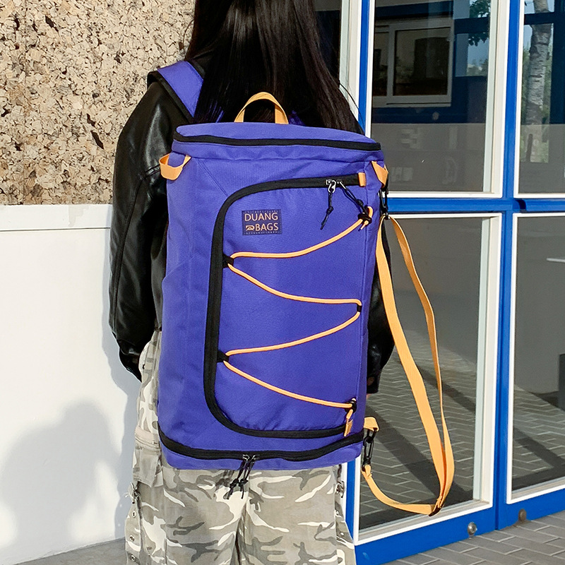 New large-capacity trendy brand versatile, multi-purpose, multi-pocket travel backpack for women, cool and simple drawstring tote bag full figure