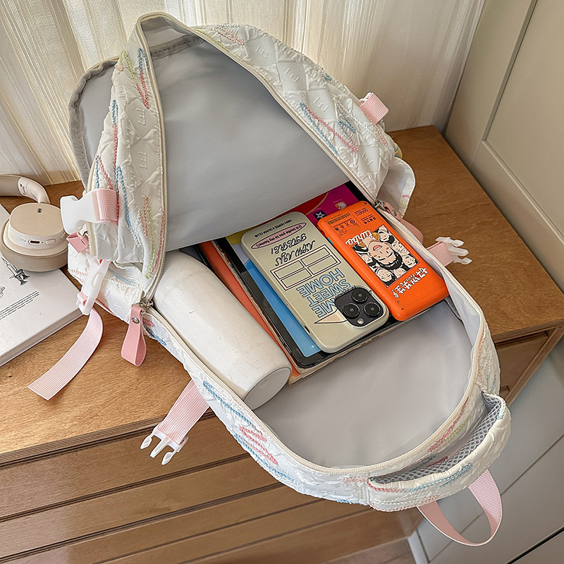 A new high-appearance-level, fresh and sweet backpack from Korean Instagram, a lightweight and large-capacity backpack for junior and senior high school students with multiple compartments Application Scenario