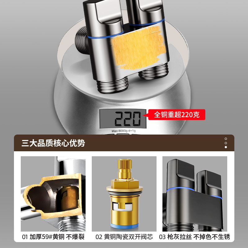 Gun ash toilet companion, spray gun women flushing device, all-copper faucet, bathroom toilet booster, household high-pressure nozzle details Picture